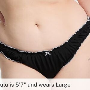 Pink By Victoria's Secret Hudson Black Cheeky Bikini Bottom